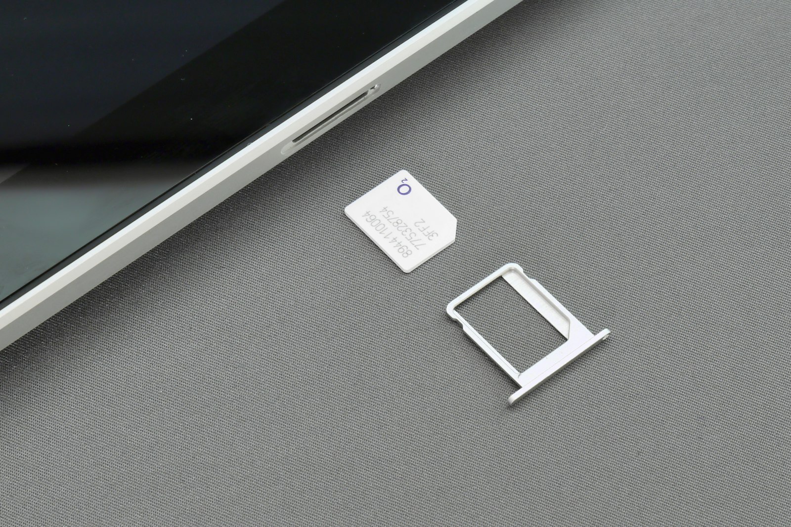 A SIM card tray and a nano-SIM card